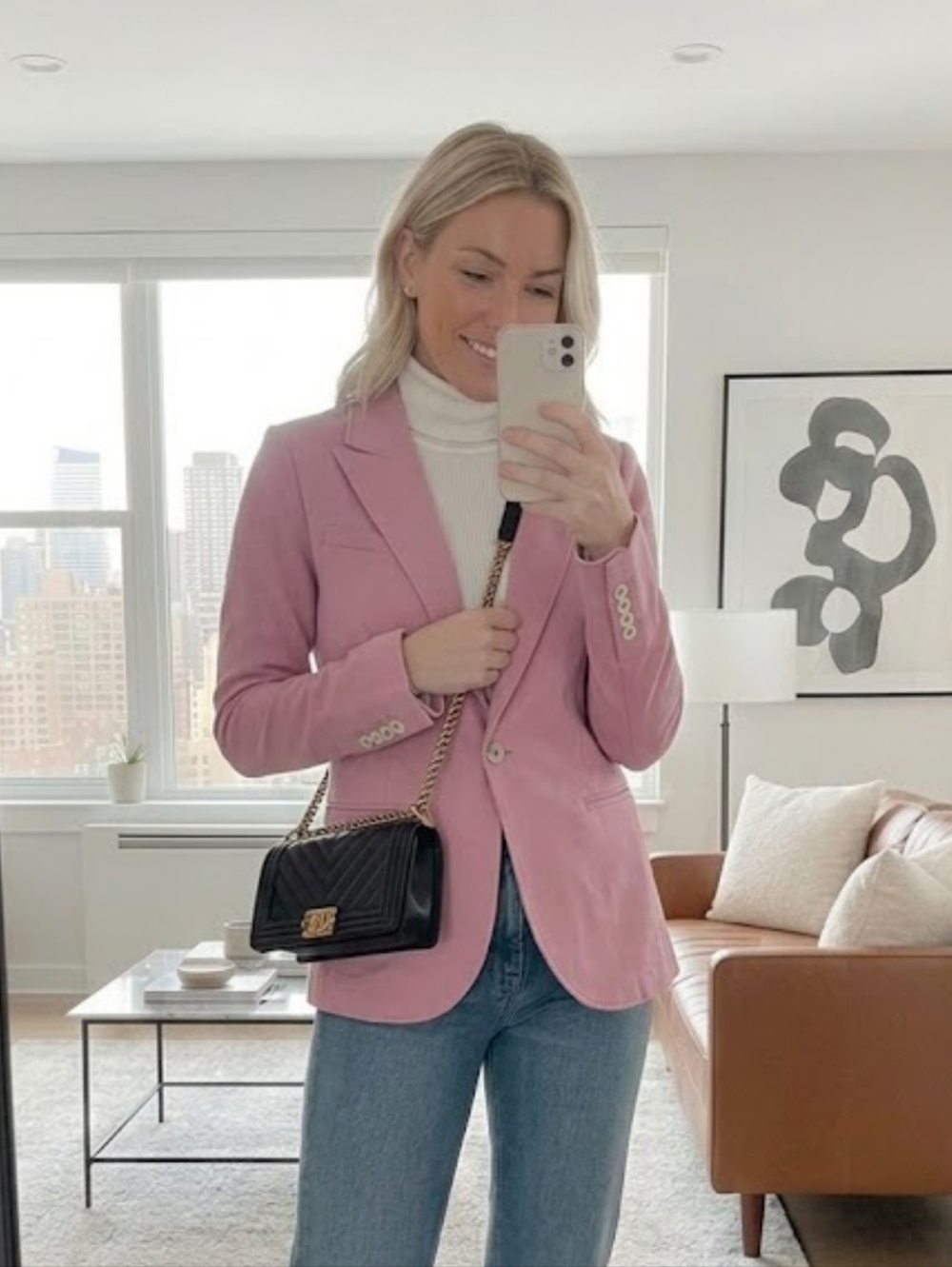 Tailored Pink Single-Button Women's Blazer